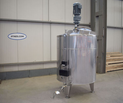 1 x New vertical mixing tanks in AISI 316 stainless steel of 1330L with electrical heating