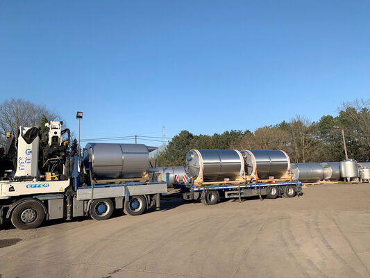 2 x New 5,200L Stainless Steel Insulated Vertical Tanks in AISI316