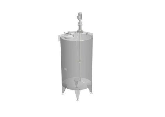 2 x New vertical stainless steel AISI 304L mixing tanks of 5,200L with conical bottom.