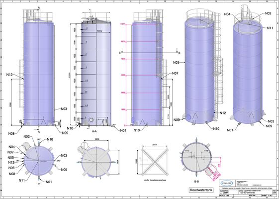 2 x neue vertikale isolierte Tanks aus Edelstahl AISI 304L mit 105.000 l.