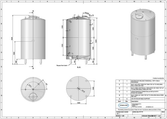 2 x Nouvelles cuves verticales isolés en acier inoxydable de 5.200 L en AISI316