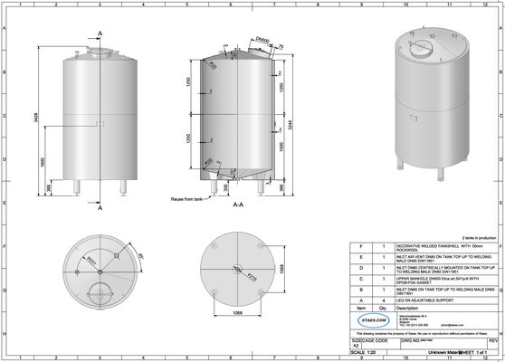 2 x Nieuwe roestvrijstalen geïsoleerde verticale tanks van 5.200L  in AISI316