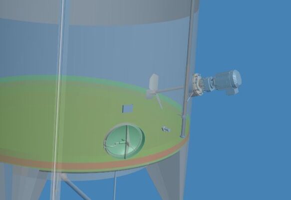 5 x 32.000L AISI316L verticale enkelwandige opslagtanks voorzien van een roerwerk in de zijkant