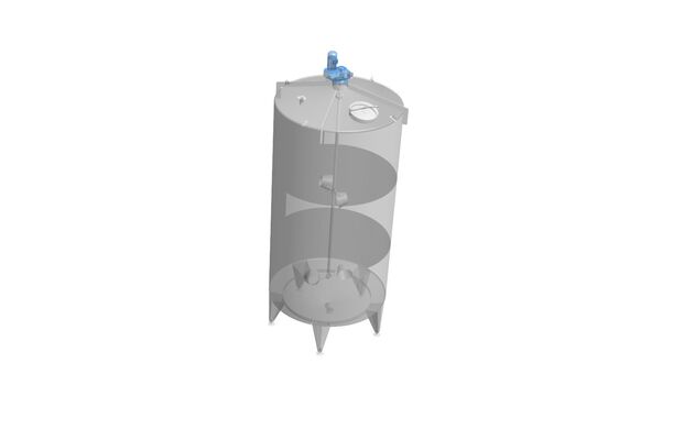 1 x New vertical stainless steel AISI304L mixing tank of 20,300L with conical bottom.
