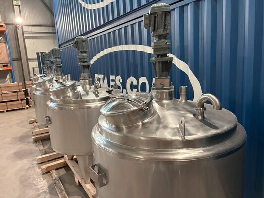 4 x Neuer vertikaler 1.000L Edelstahl-Mischbehälter aus AISI316L