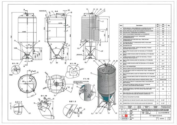 8 x 27,8m³; AISI304; CCT beer fermentatie tanks; PED CE TüV; 10% Rx & 2 x 26,2m³: AISI304 BBT helder bier tanks; PED CE TüV; 10% Rx