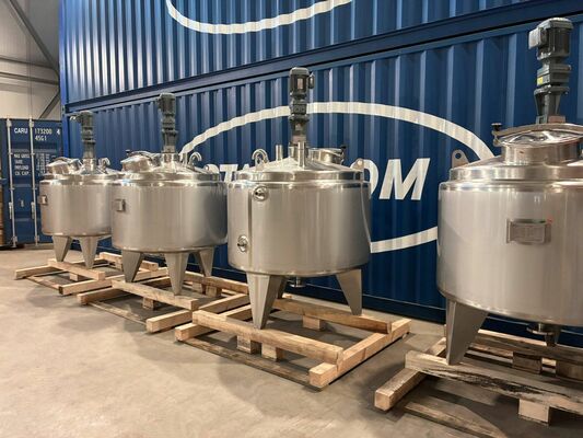 4 x Neuer vertikaler 1.000L Edelstahl-Mischbehälter aus AISI316L