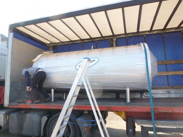 1 x 4.8 m³ AISI316; rvs tank; geisoleerd; horizontaal