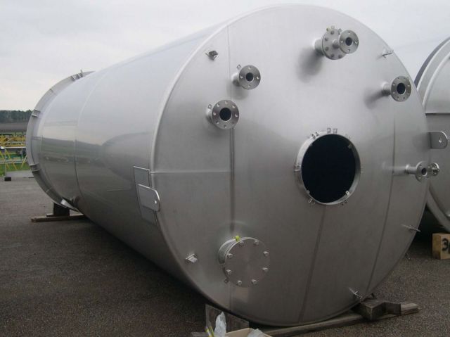 1 x 30.000L - 250 US bbl - 7925 US gal AISI316; stainless-steel pressure vessel single skin; vertical; 3 bar PED CE CODAP