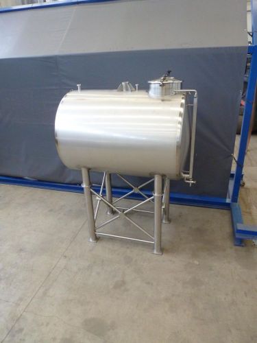 1 x 1.6m³ AISI316; enkelwandig roestvrijstalen opslagtank; horizontaal