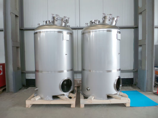 2 x 1.765L AISI304L RVS stainless-steel full vacuum - pressure vessel; -1bar / 3,3bar; single jacket; vertical