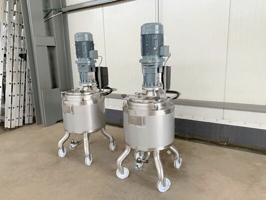 2 x Brand new 100L stainless-steel AISI316L vertical mixing tanks.