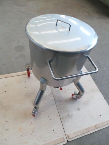 1 x 150L AISI304; enkelwandig intern transport tankje op wielen