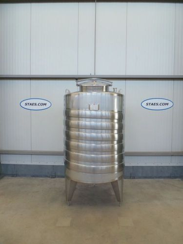 2 x 1.48m³ AISI316; roestvrijstalen smelttanks; vertikaal; warmtewisselaar; conisch