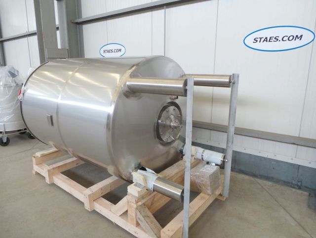 1 x 2.25m³ AISI304; roestvrijstalen vertikale chocolade mengtank met raamroerwerk; warmtewisselaar; isolatie