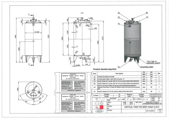 2 x 4m³ AISI304; roestvrijstalen tanks; enkelwandig; verticaal & 1 x 52m³ Polyester; enkelwanig verticaal met voedingscertificaat