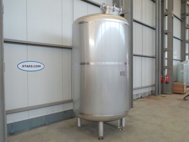1 x 5.3m³ & 1 x 2.1m³ AISI304 Roestvijstalen druktanks; PED - CE; 10% RX; EN 13445