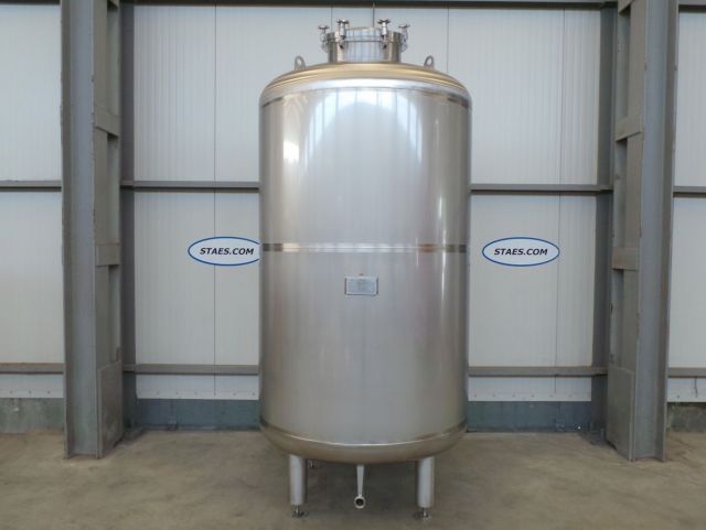 1 x 5.3m³ & 1 x 2.1m³ AISI304 Roestvijstalen druktanks; PED - CE; 10% RX; EN 13445