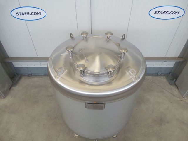 1 x 5.3m³ & 1 x 2.1m³ AISI304 Roestvijstalen druktanks; PED - CE; 10% RX; EN 13445