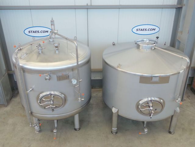 1 x 3.6m³ AISI304 RVS opslagtank & 1 x 3m³ AISI304 BBT RVS druktank; PED CE TüV; 10% Rx