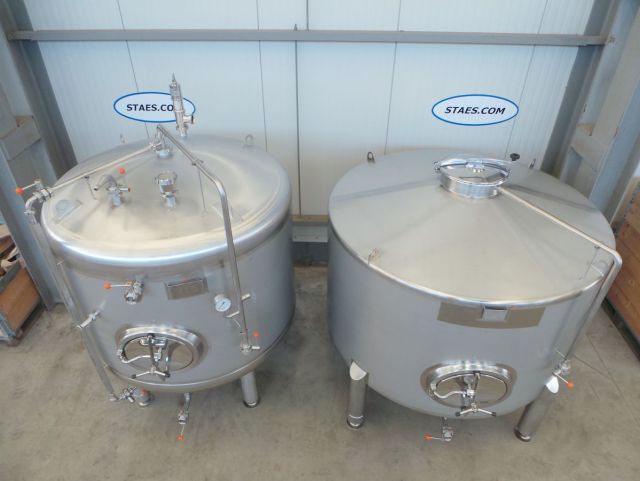 1 x 3.6m³ AISI304 RVS opslagtank & 1 x 3m³ AISI304 BBT RVS druktank; PED CE TüV; 10% Rx