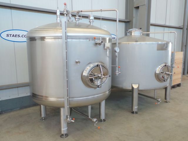1 x 3.6m³ AISI304 RVS opslagtank & 1 x 3m³ AISI304 BBT RVS druktank; PED CE TüV; 10% Rx