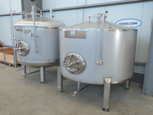 1 x 3.6m³ AISI304 RVS opslagtank & 1 x 3m³ AISI304 BBT RVS druktank; PED CE TüV; 10% Rx