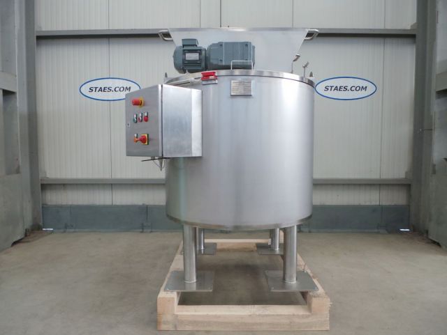 1 x 520L AISI304 chocolate mixing tank; heat exchanger; insulation; hopper