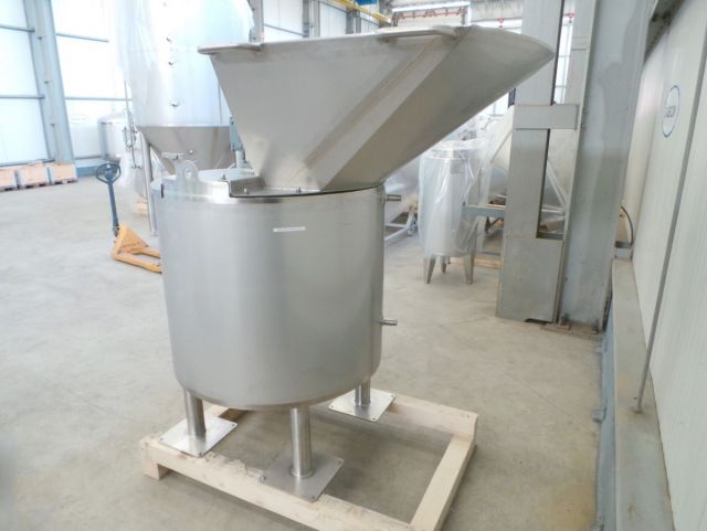 1 x 520L AISI304 chocolade mengtank; warmtewisselaar; isolatie; hopper