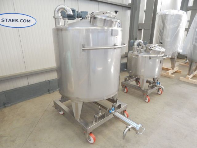 1 x 300L & 1 x 1.000L AISI316 roestvrijstalen mengtank; warmtewisselaar