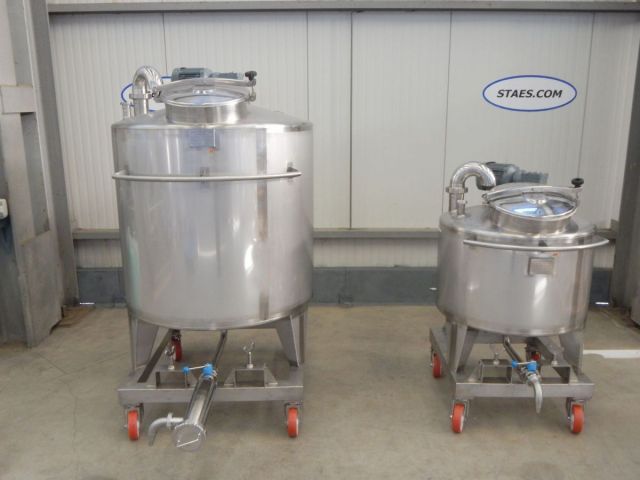 1 x 300L & 1 x 1.000L AISI316 stainless-steel mixing tank; heat-exchanger