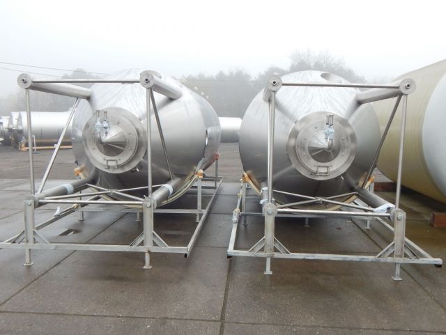 2 x 13m³ AISI304; CCT bier fermentatie tanks; PED CE TüV; 10% Rx