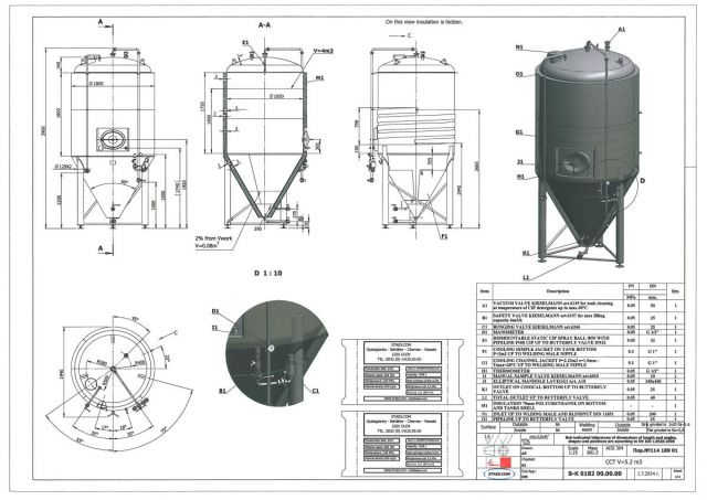 2 x 5.2m³ & 1 x 4.2m³ AISI304; CCT bier fermentatie tanks; PED CE TüV; 10% Rx
