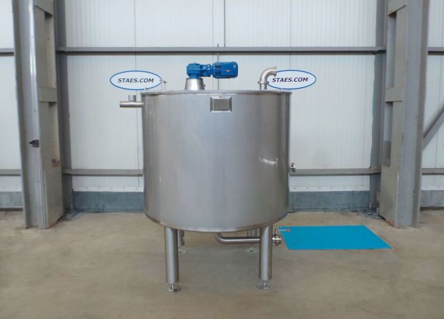 1 x 1.200L AISI304 RVS mengtank; vleugel roerwerk; warmtewisselaar; isolatie