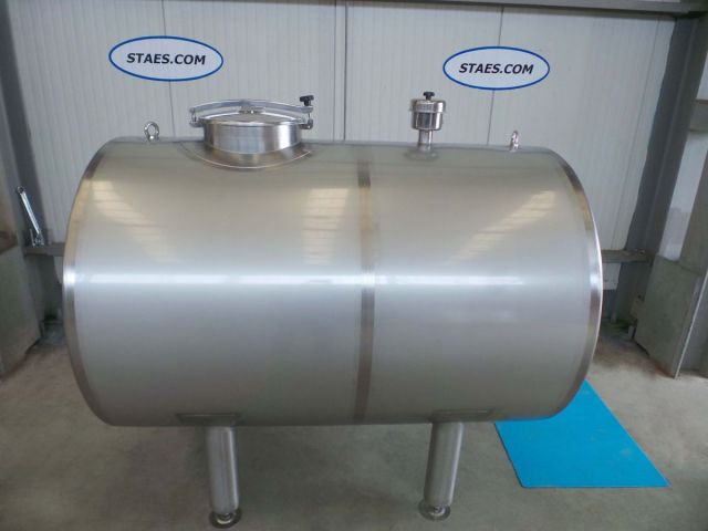 2 x 2m³ AISI304; stainless-steel insulated storage-tank: horizontal