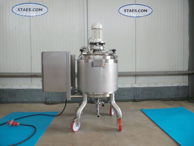 1 x 100L AISI316; Roestvrijstalen mengtank met sturingskast; geisoleerd; warmtewisselaar & 1 x 100L AISI316 enkelwandige tank