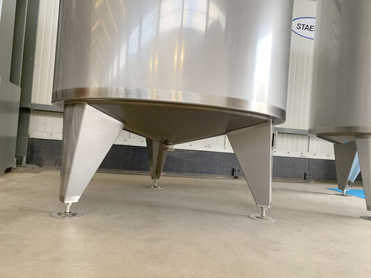 2 x 2,000L stainless steel AISI 304L vertical tanks with insulation and a welded decorative jacket