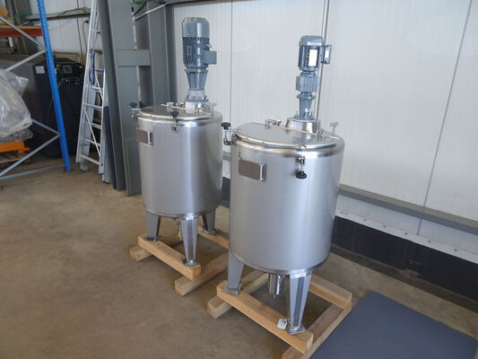 2 x New 300L stainless-steel AISI316L vertical mixing tank.