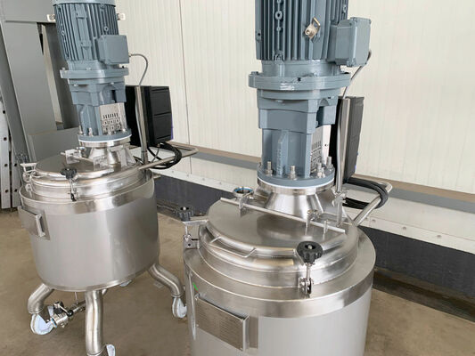 2 x Brand new 100L stainless-steel AISI316L vertical mixing tanks.