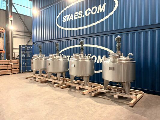 4 x Neuer vertikaler 1.000L Edelstahl-Mischbehälter aus AISI316L