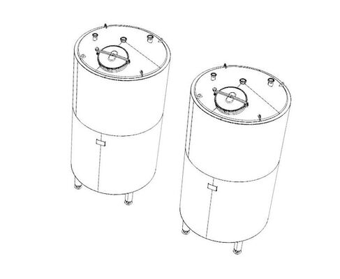 2 x Nieuwe roestvrijstalen geïsoleerde verticale tanks van 5.200L  in AISI316