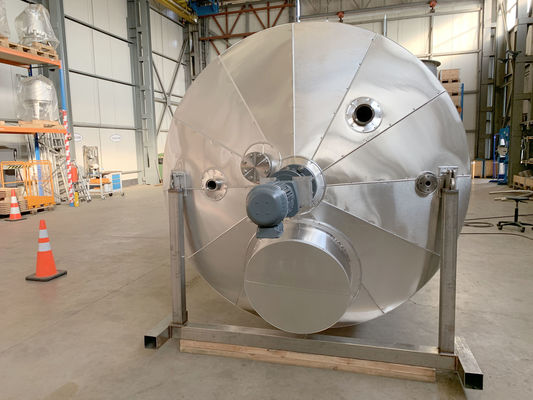 Stainless Steel AISI316 mixing tank 8100L with a double heating coil inside the tank. The tank is insulated with rockwool and cladded with aluminium.