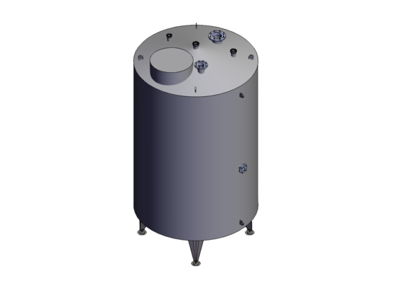 2 x Nieuwe roestvrijstalen geïsoleerde verticale tanks van 8.100L  in AISI316L De tanks zijn voorzien van een volledig noppenwand voor verwarming.