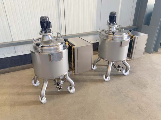2 x Brand new 100L stainless-steel AISI316L vertical mixing tanks.