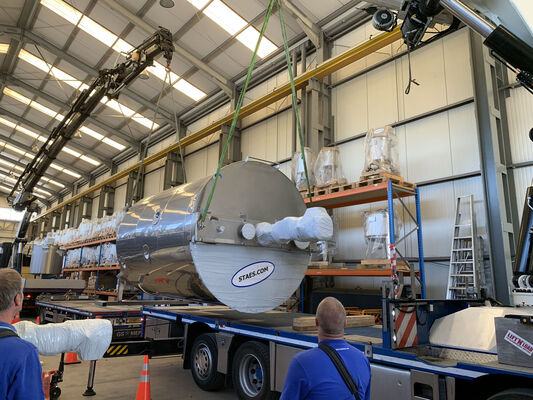 6 x 10,000L stainless steel AISI316L mixing tanks equipped with a heat exchanger and insulation