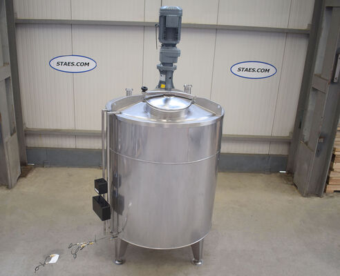 1 x New vertical mixing tanks in AISI 316 stainless steel of 1330L with electrical heating