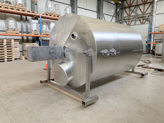 Stainless Steel AISI316 mixing tank 8100L with a double heating coil inside the tank. The tank is insulated with rockwool and cladded with aluminium.