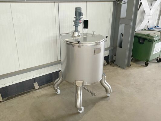 1 x Nieuwe roestvrijstalen verticale mengtank van 1.000L in AISI 316L