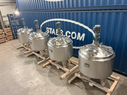 4 x Neuer vertikaler 1.000L Edelstahl-Mischbehälter aus AISI316L