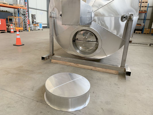 Stainless Steel AISI316 mixing tank 8100L with a double heating coil inside the tank. The tank is insulated with rockwool and cladded with aluminium.